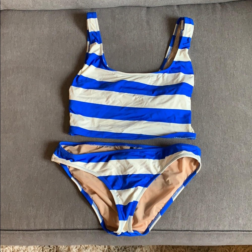 Jcrew rugby stripe bikini